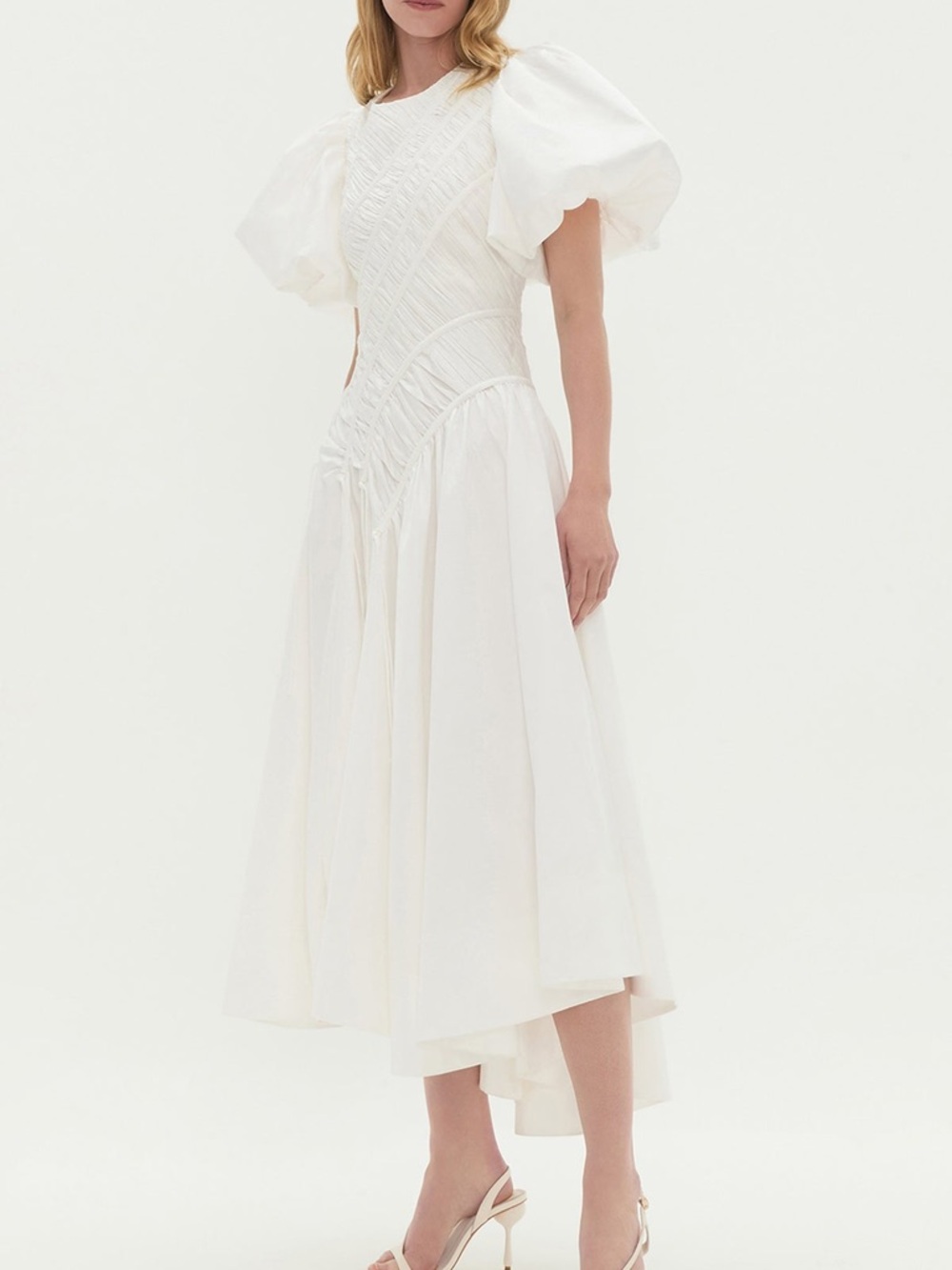 Aje White Wisteria Midi Dress